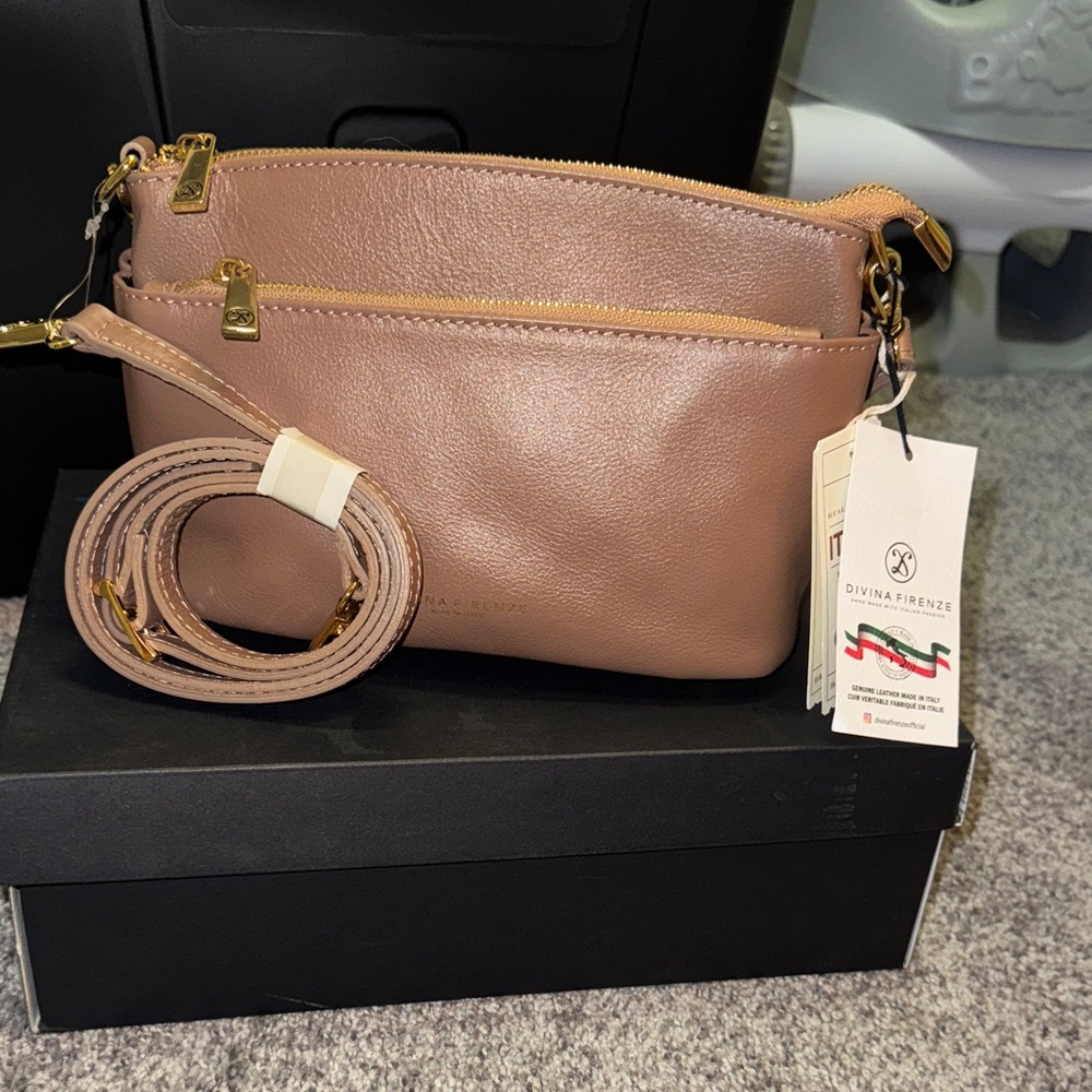 Divina Firenze Taupe Crossbody Bag